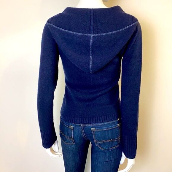 Top shop Smudge Navy Hooded Sweater - Picture 3 of 15